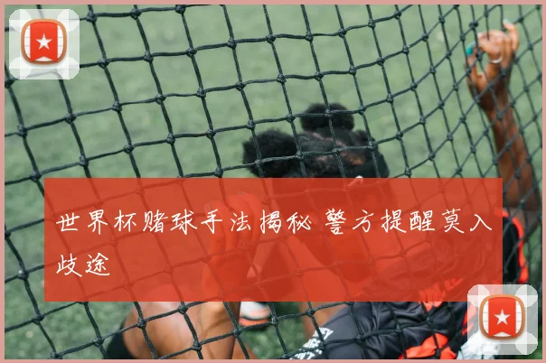 世界杯赌球手法揭秘 警方提醒莫入歧途